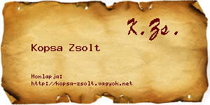Kopsa Zsolt névjegykártya